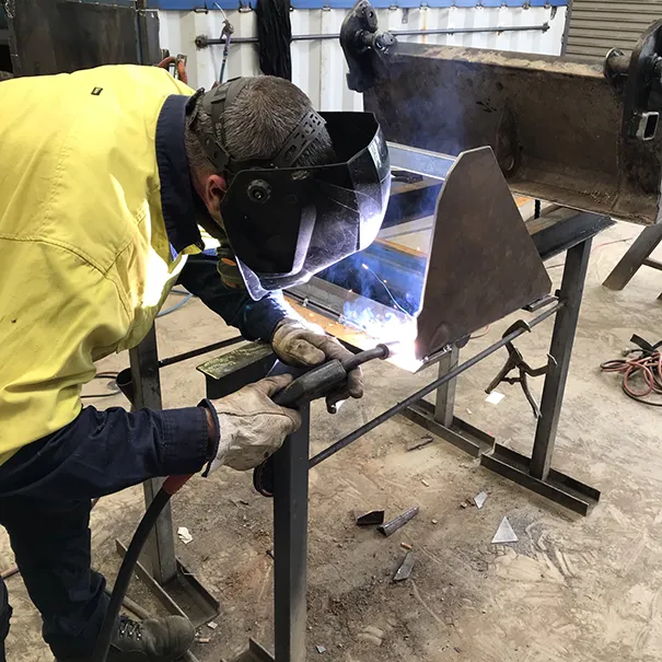 Professional welding steel with flame thrower